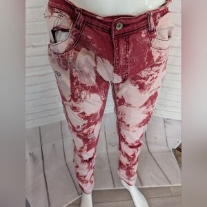 Red Tie-Dye Men's Pants